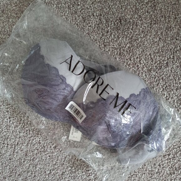 NWT Adore Me Lavender Lace/Mesh Cyla Push Up Bra size 34A - Picture 2 of 3